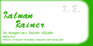 kalman rainer business card