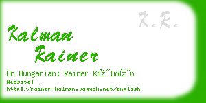 kalman rainer business card